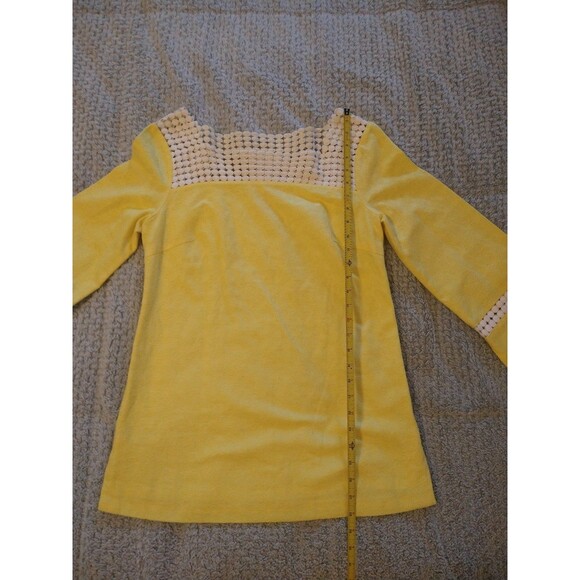 Lilly Pulitzer Wide Sleeve Tunic Mini Dress yellow sz8 Boho Feminine Cottage Cor - Picture 9 of 11